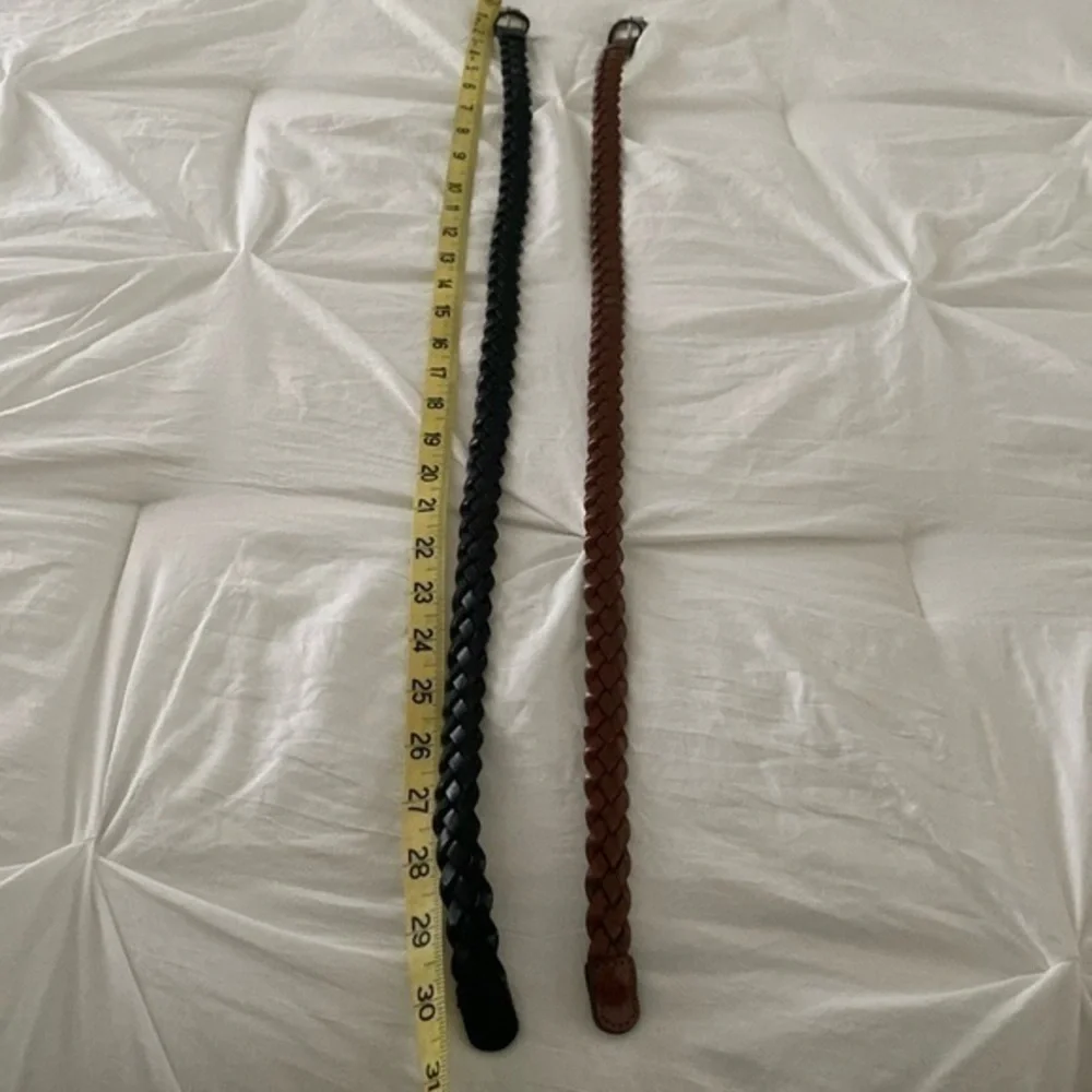 Set of 2 belts brown and black‎ each 30” long